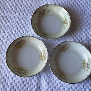 3 vintage Meito china hand painted 5” bowls